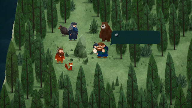 森林中的NPC們，重複對話後有新的內容出現。