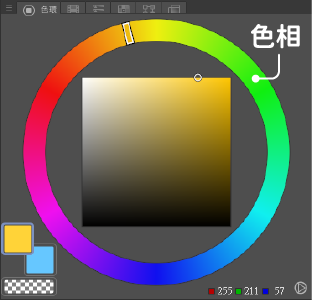 繪圖軟體中的色相環